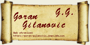 Goran Gilanović vizit kartica